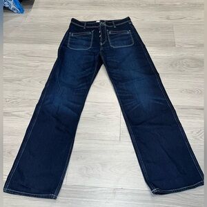 New We The Free Free People  Wide Leg Jeans Cropped Butterfly Button. 27